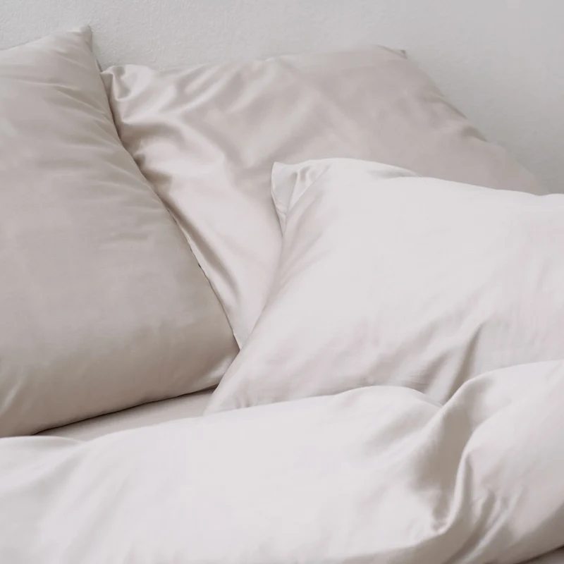 Housse de couette en satin coton égyptien 300 fils • Beige Sable