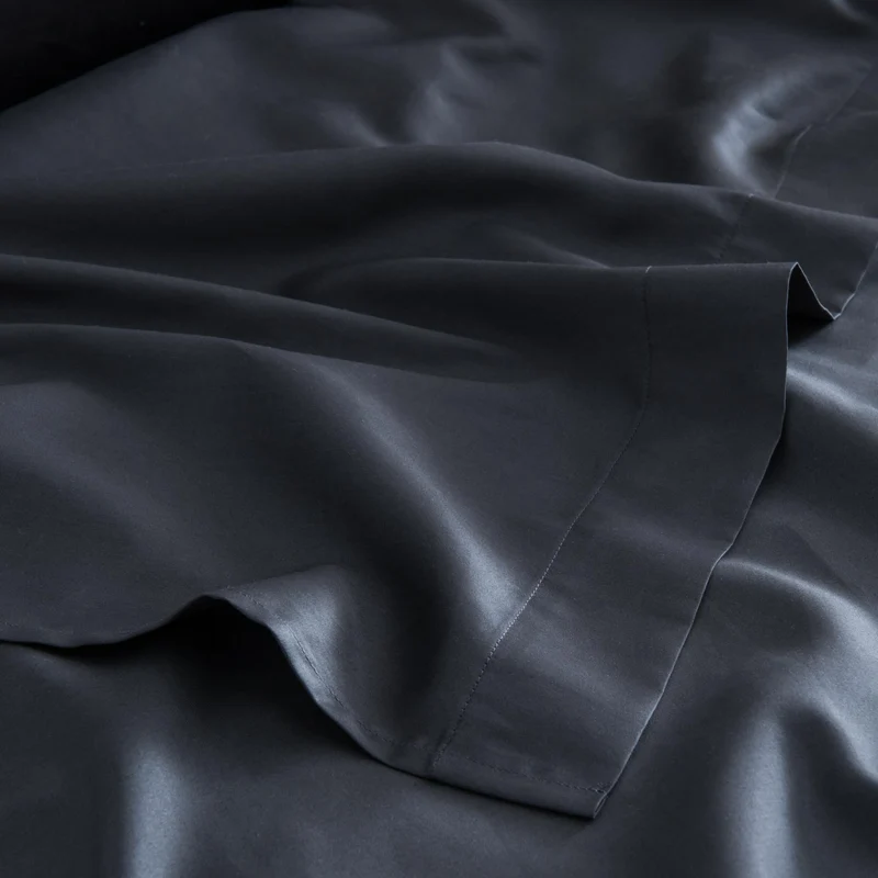 Drap plat en satin de coton égyptien 300 fils • Gris Graphite
