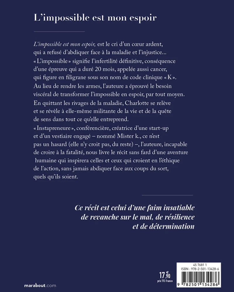 Livre « L'impossible est mon espoir »