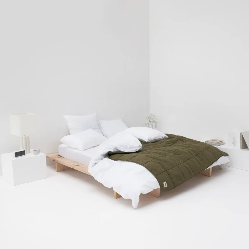 2 taies d'oreiller en percale de coton lavé 300 fils • Blanc