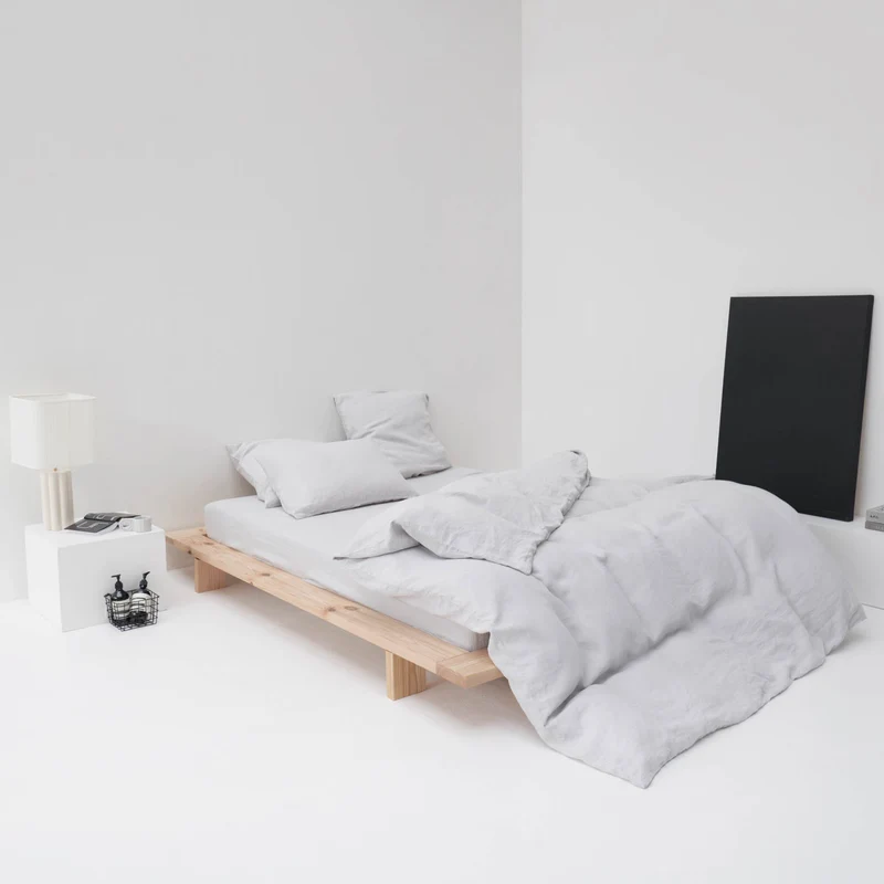 Housse de couette en lin lavé 190g/m² • Gris Galet