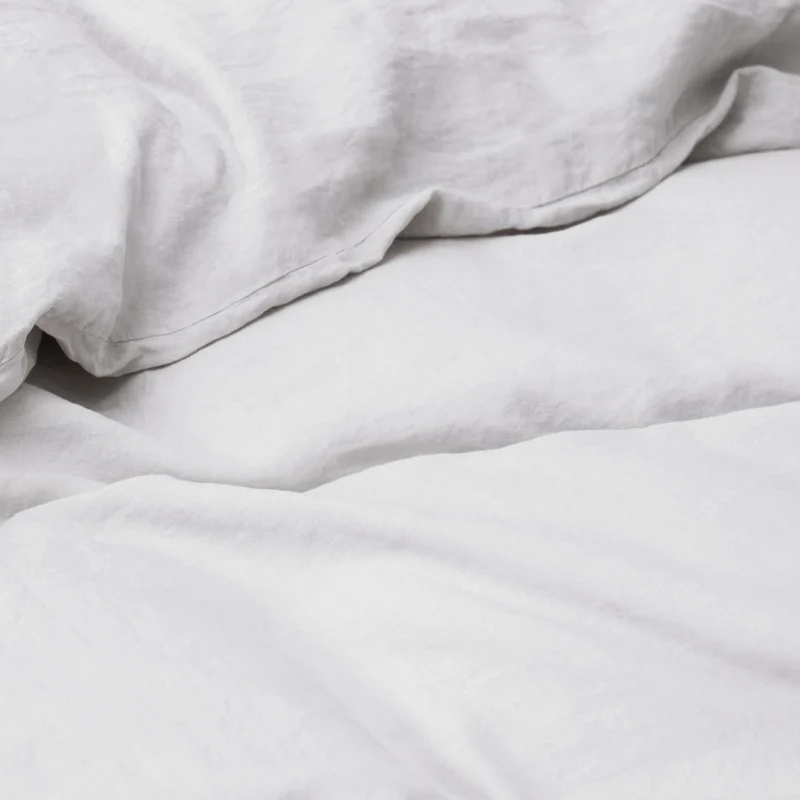Housse de couette en lin lavé 190g/m² • Gris Galet