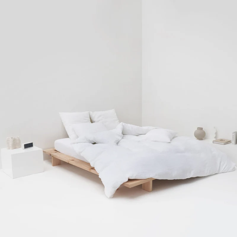 Housse de couette en lin lavé 190g/m² • Blanc