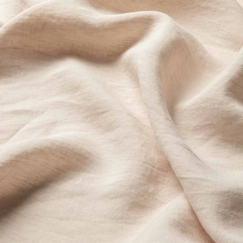 Rideau en lin lavé à ruflettes • Beige Sable