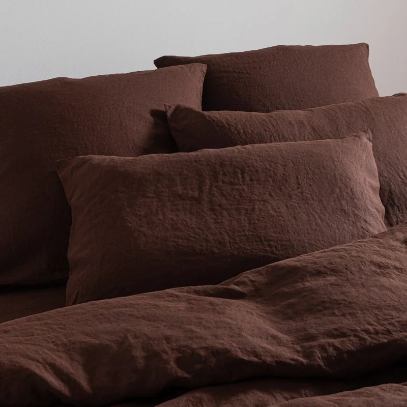 Parure de lit en lin lavé 190g/m² • Cacao