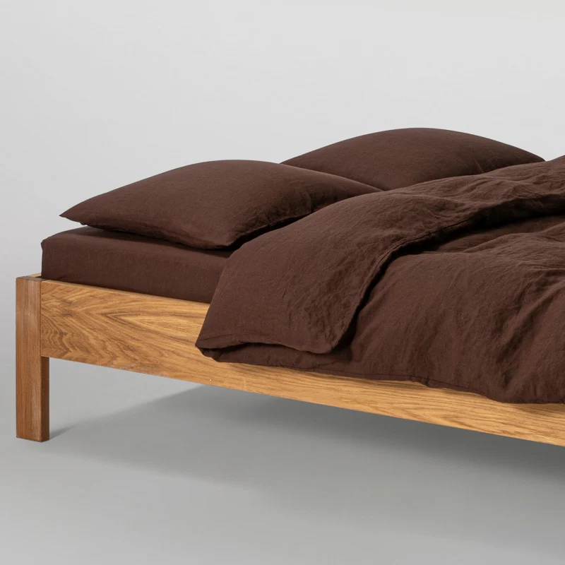 Parure de lit en lin lavé 190g/m² • Cacao