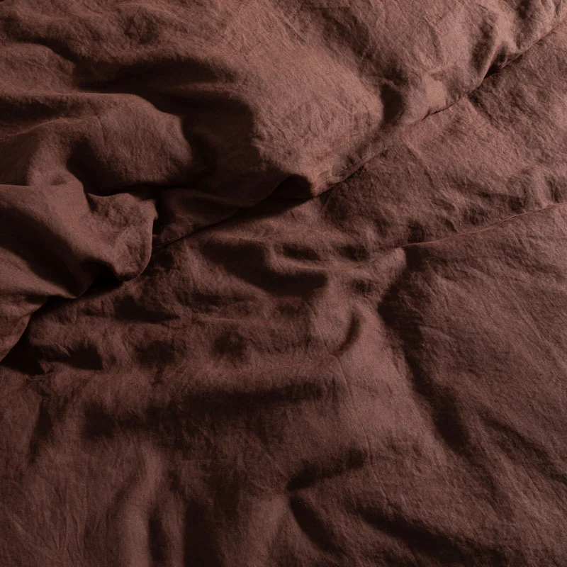 Housse de couette en lin lavé 190g/m² • Cacao
