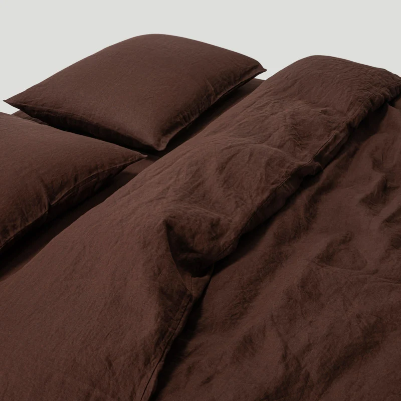 Housse de couette en lin lavé 190g/m² • Cacao