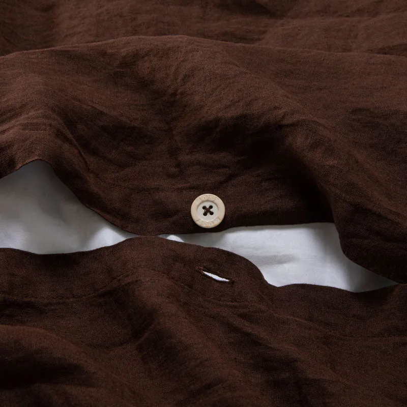 Housse de couette en lin lavé 190g/m² • Cacao