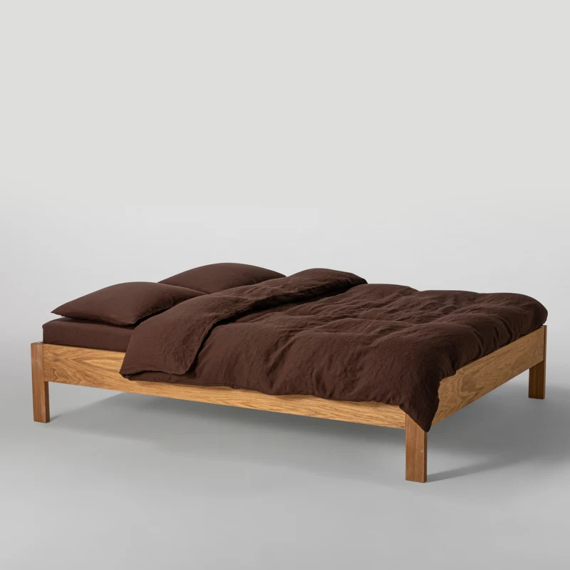 Drap housse en lin lavé 190g/m² • Cacao