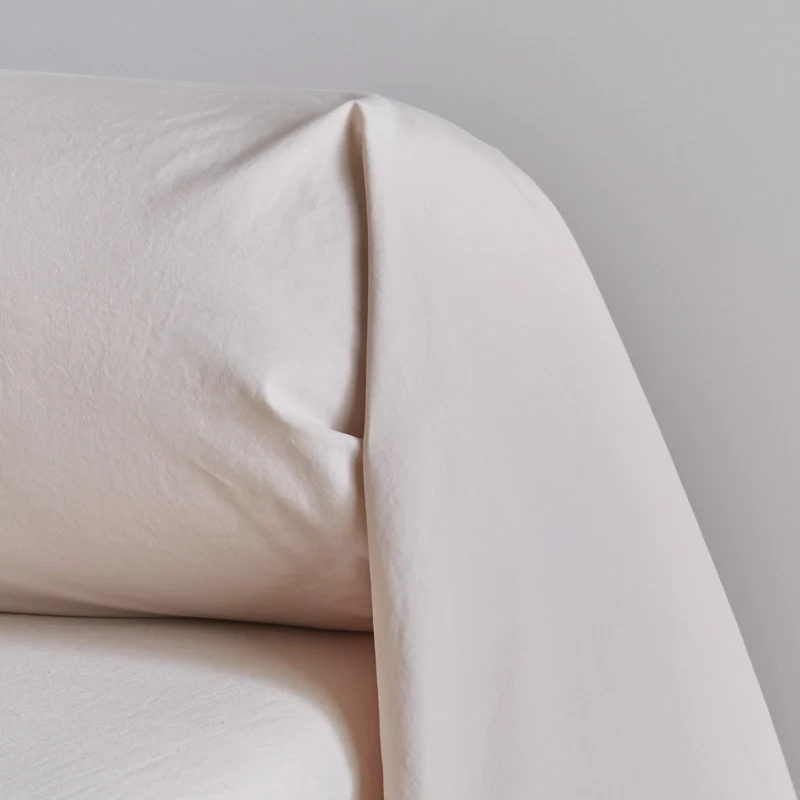 Taie de traversin en percale de coton lavée 300 fils • Beige Sable