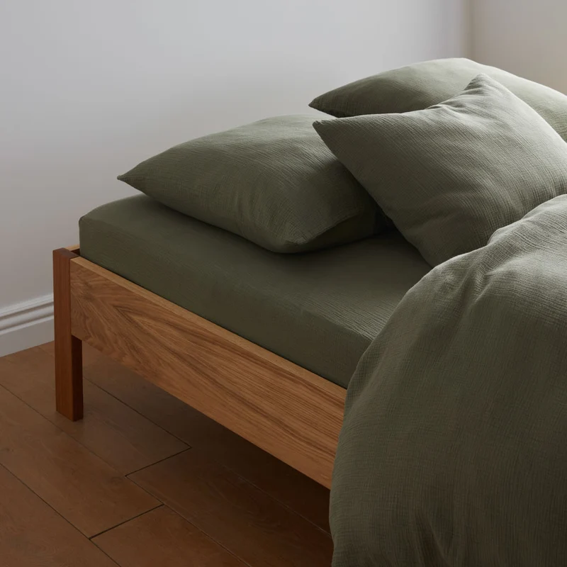 Parure de lit en gaze de coton 185g/m² • Vert Forêt