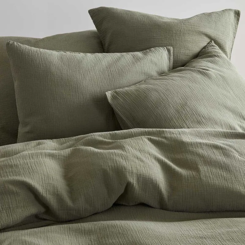 Parure de lit en gaze de coton 185g/m² • Vert Forêt