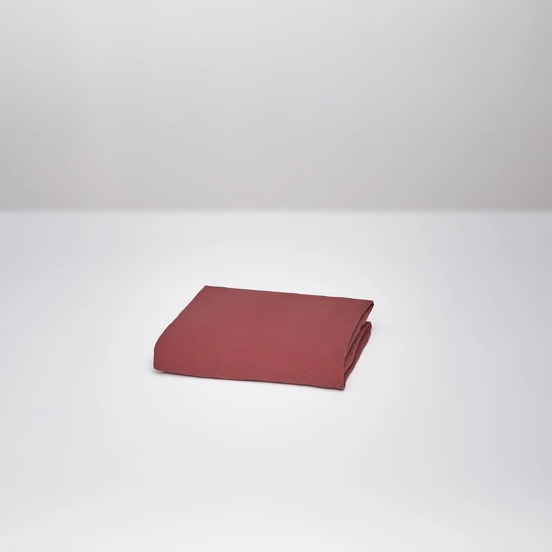 Drap housse en gaze de coton 185g/m² • Rose Brique