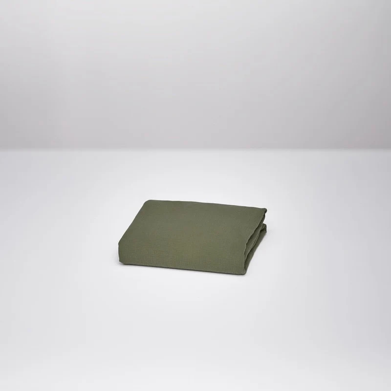 Drap housse en gaze de coton 185g/m² • Vert Forêt