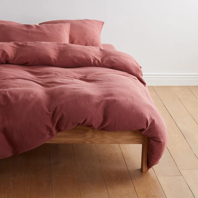 Housse de couette en gaze de coton 185g/m² • Rose Brique