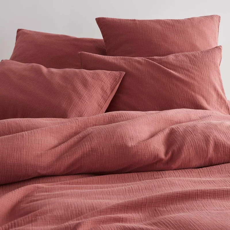 Housse de couette en gaze de coton 185g/m² • Rose Brique