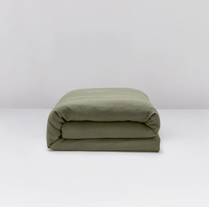 Housse de couette en gaze de coton 185g/m² • Vert Forêt