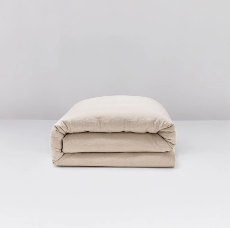 Housse de couette en gaze de coton 185g/m² • Beige Sable