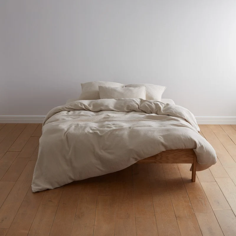 Housse de couette en gaze de coton 185g/m² • Beige Sable