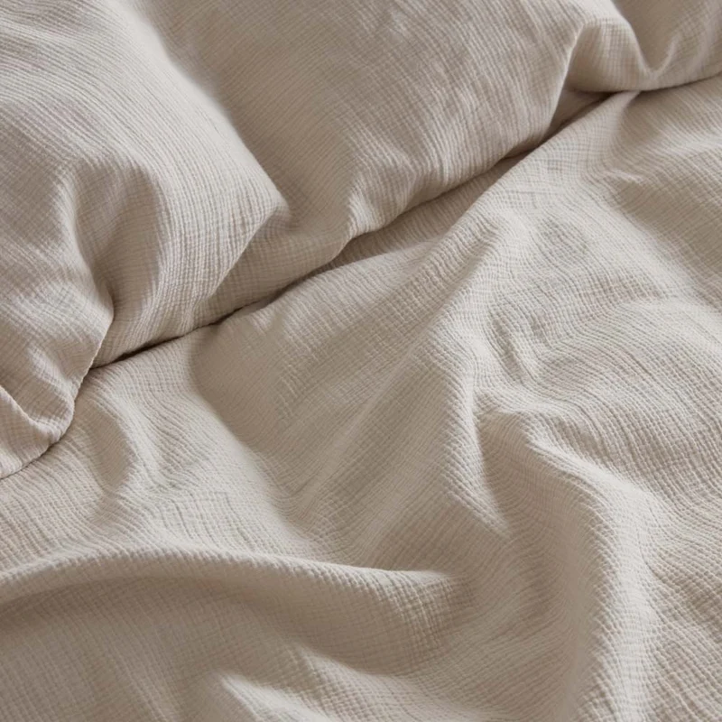 Housse de couette en gaze de coton 185g/m² • Beige Sable