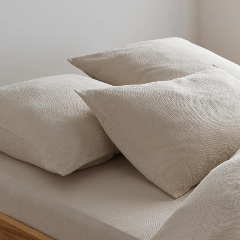 2 taies d'oreiller en gaze de coton 185g/m² • Beige Sable