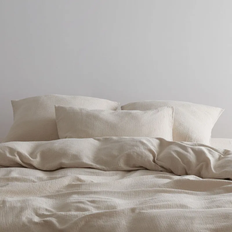 2 taies d'oreiller en gaze de coton 185g/m² • Beige Sable
