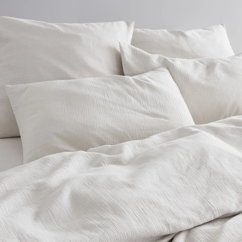 2 taies d'oreiller en gaze de coton 185g/m² • Blanc