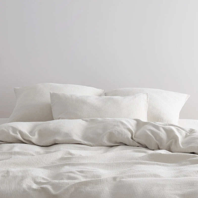 2 taies d'oreiller en gaze de coton 185g/m² • Blanc