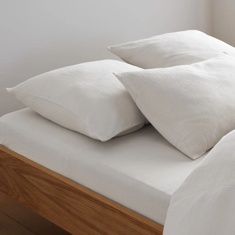 2 taies d'oreiller en gaze de coton 185g/m² • Blanc