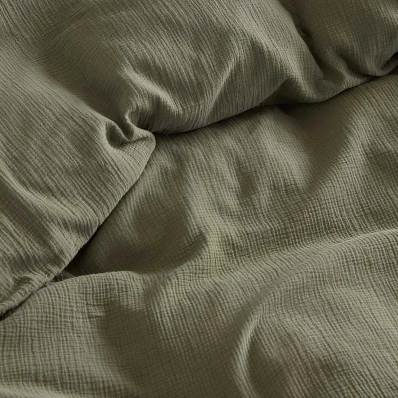 2 taies d'oreiller en gaze de coton 185g/m² • Vert Forêt