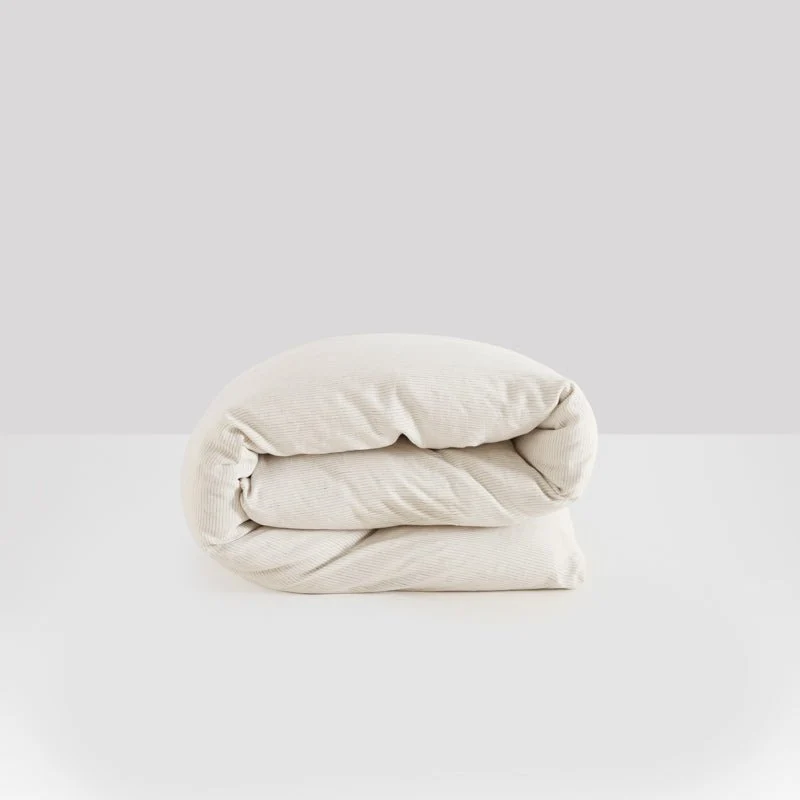 Housse de couette en lin lavé 190g/m² • Rayures Noires