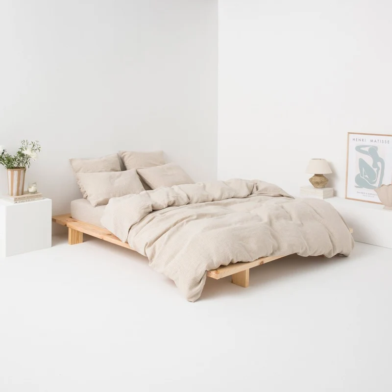 2 taies d'oreiller en lin lavé 190g/m² • Rayures Blanches