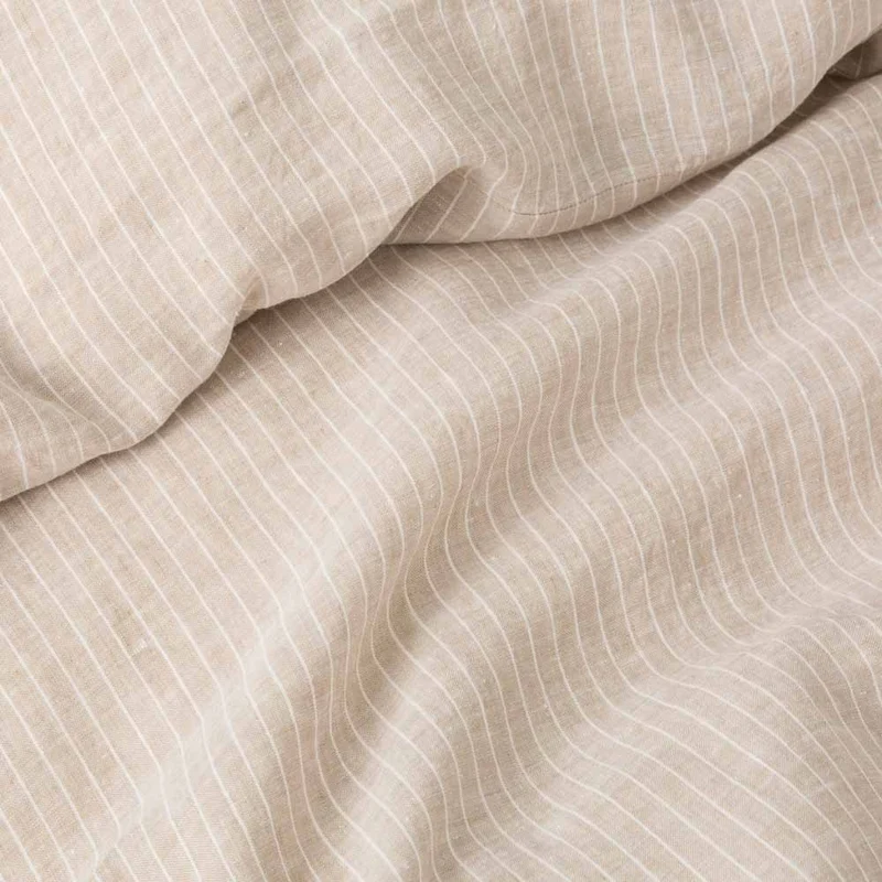 Parure de lit en lin lavé 190g/m² • Rayures Blanches