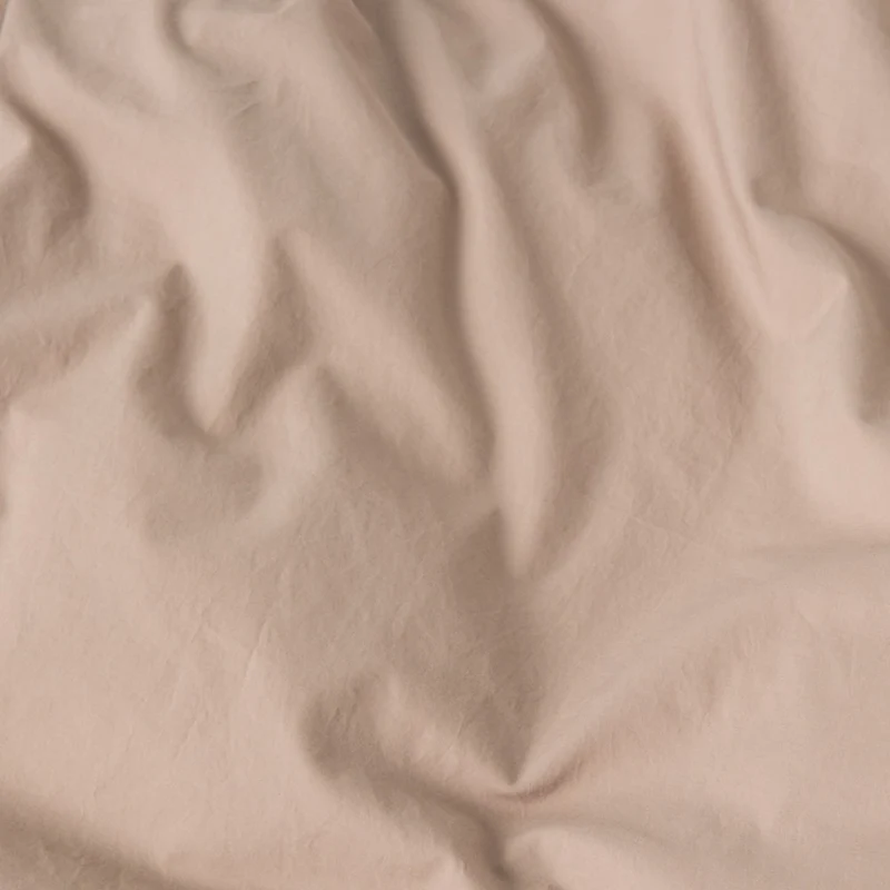 Parure de lit en percale de coton lavé 300 fils • Beige Argile