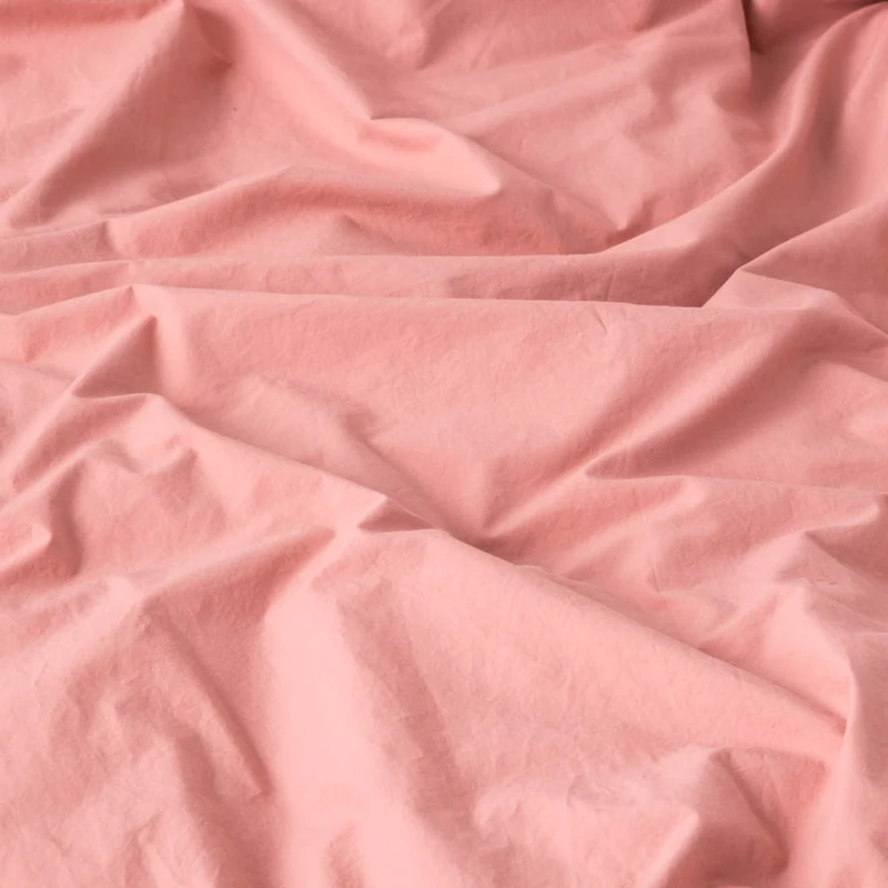 Housse de couette en percale de coton lavé 300 fils • Vieux Rose