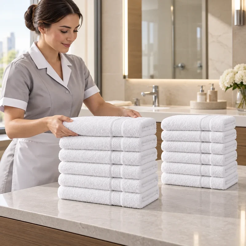 Lot de 12 Draps de Bain 500g/m² Collection Hôtel