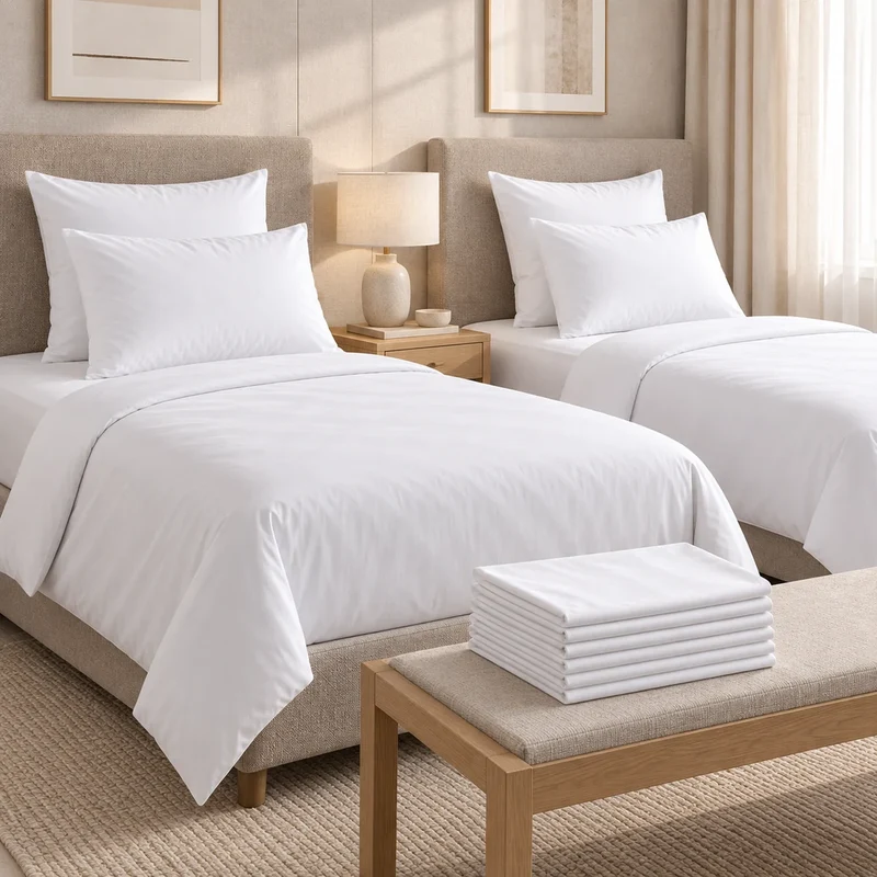 Lot de 12 Taies d’Oreiller Hôtel 180 TC - Gamme Essentiel