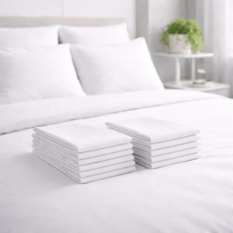 Lot de 12 Taies d’Oreiller Hôtel 180 TC - Gamme Essentiel