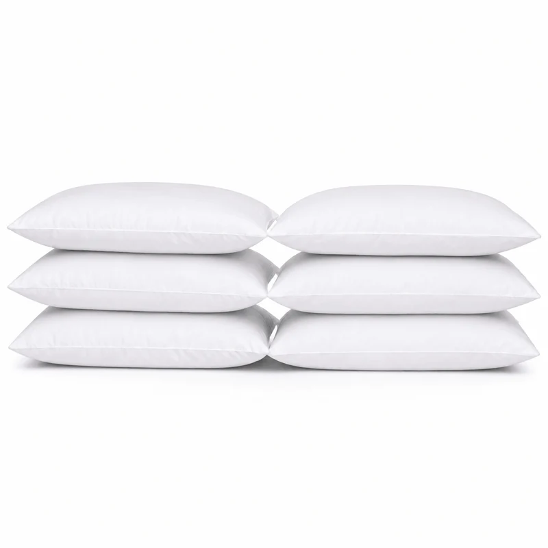 Lot de 6 oreillers – Gamme Essentiel, soutien moelleux