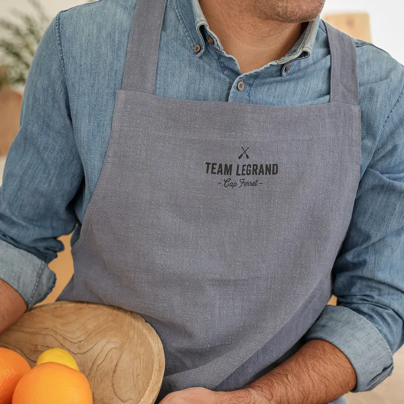 Tablier en lin personnalisable Trendy