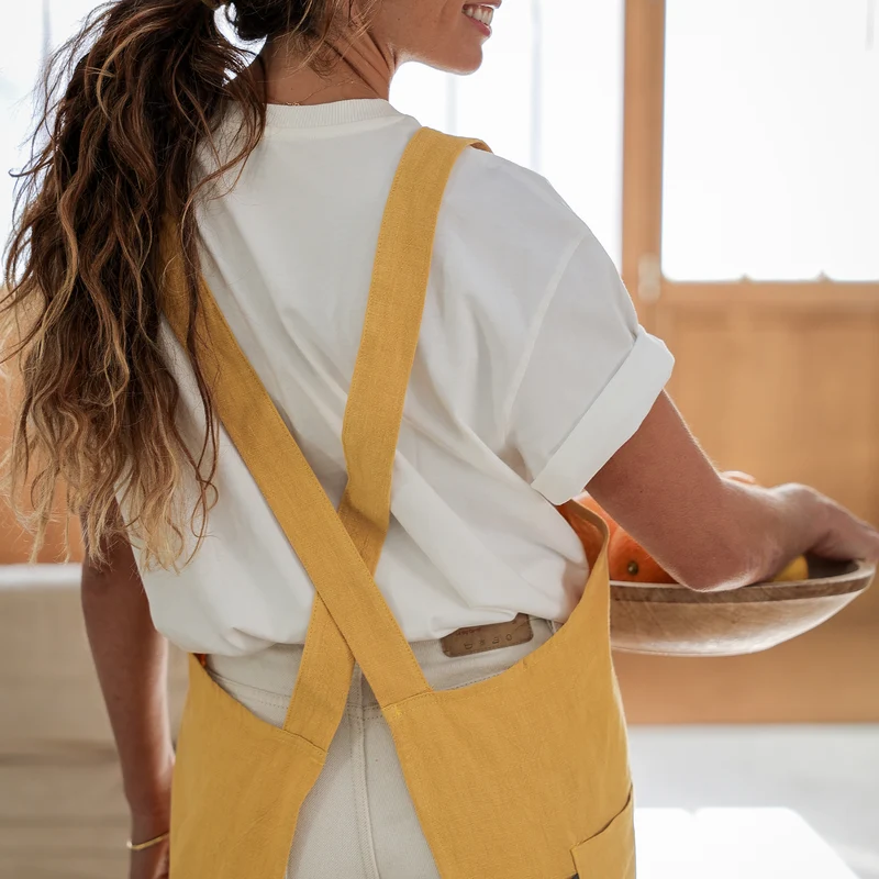 Tablier en lin personnalisable Trendy