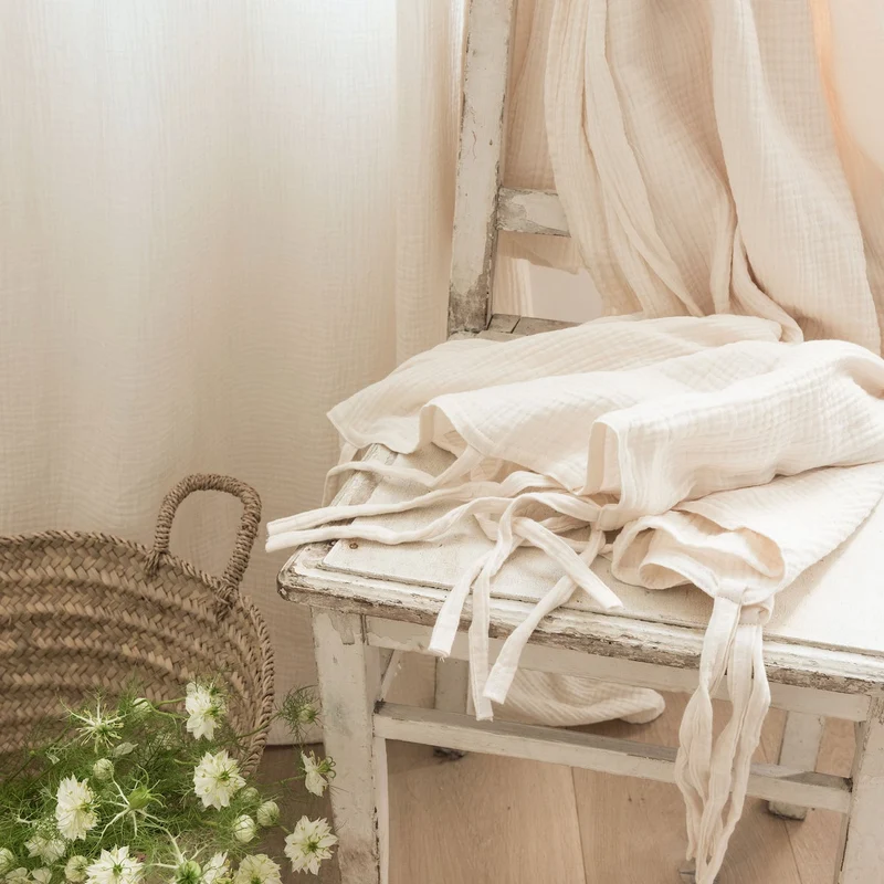 Rideau gaze de coton ECRU