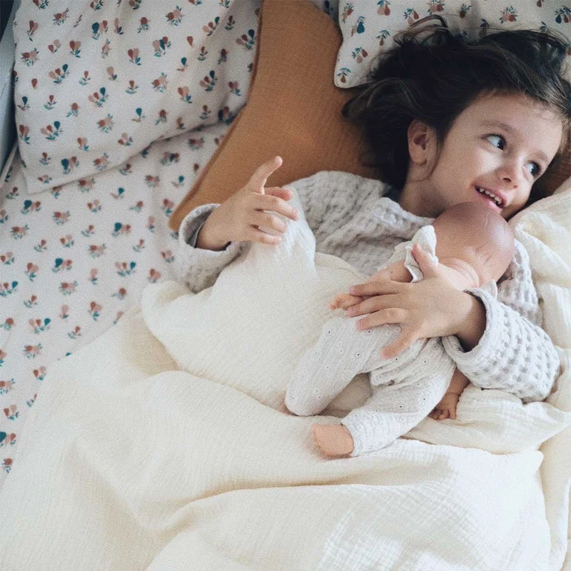 Drap housse bébé en coton bio POIRES