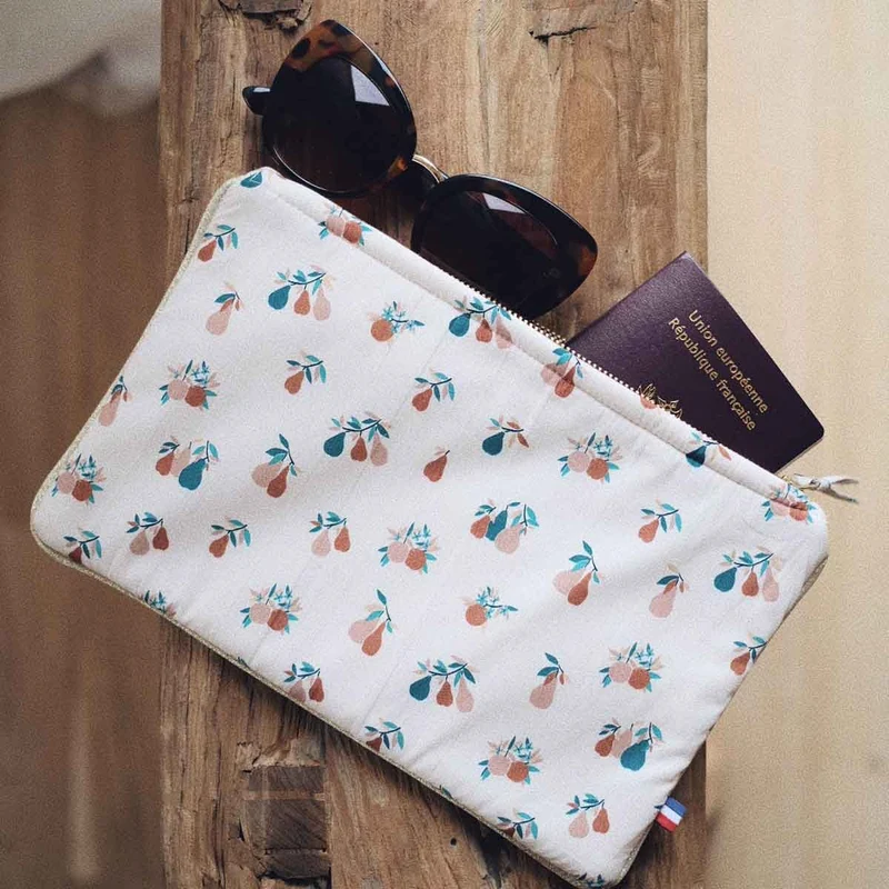 Pochette femme coton bio POIRES d'automne