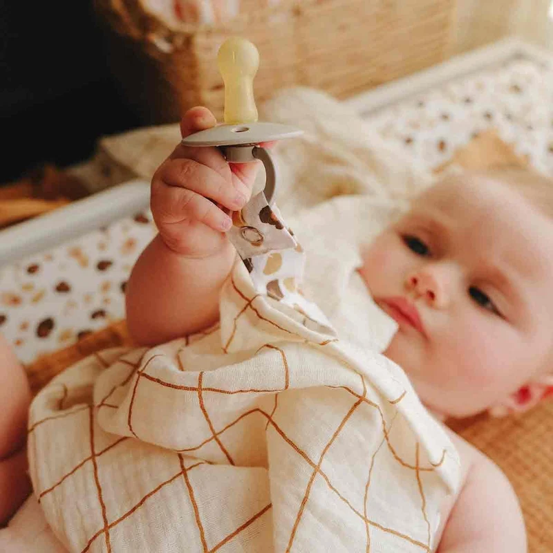 Lange bébé en gaze de coton CARREAU CAMEL