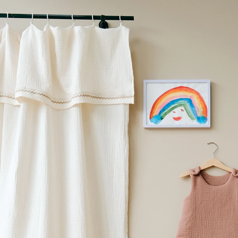 Panneau double gaze de coton ECRU / BEIGE