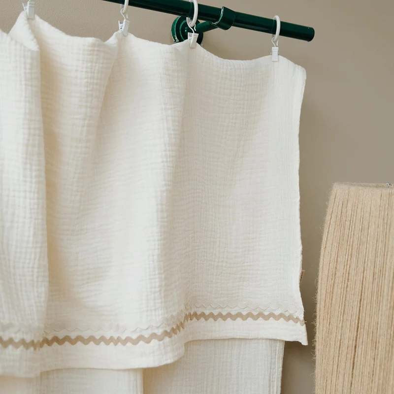 Panneau double gaze de coton ECRU / BEIGE