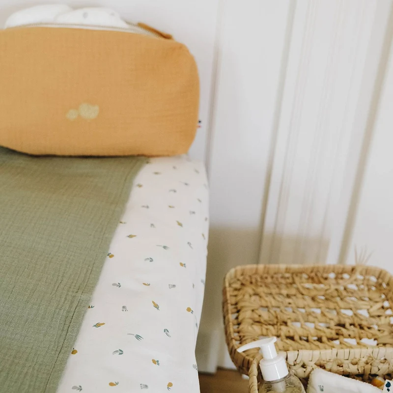 Housse de matelas à langer PLEIN AIR + 2 langes SAUGE