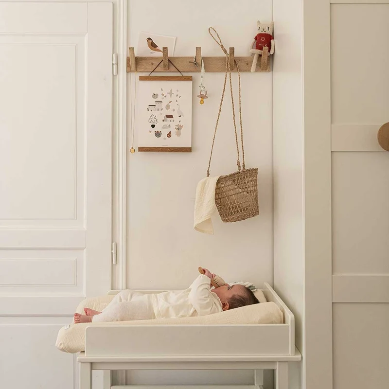 Housse de matelas à langer + 2 langes ECRU
